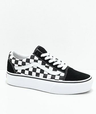 vans old skool damier plateforme